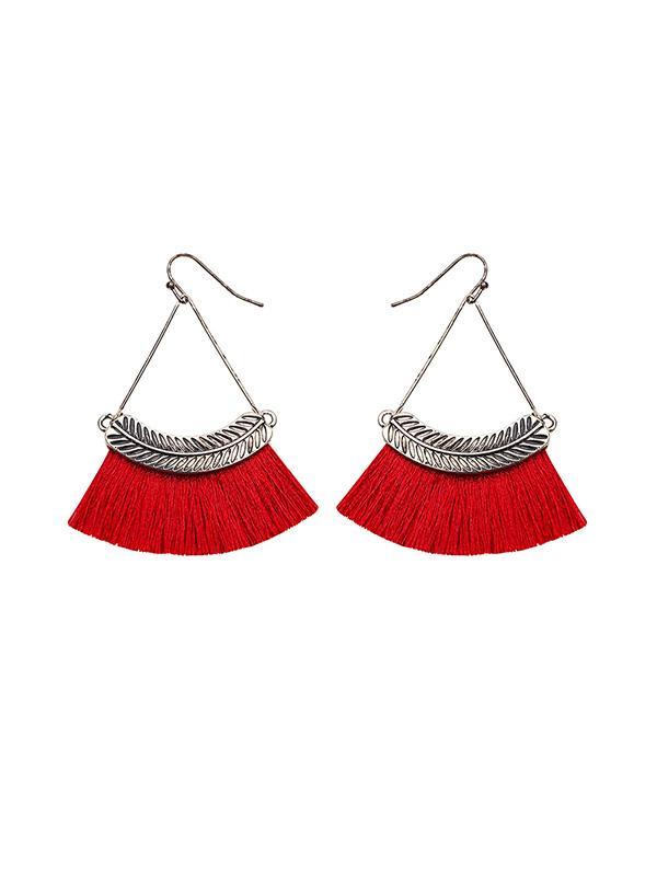Fan-shaped Tassel Earrings