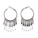 European and American metal tassel long earrings earrings