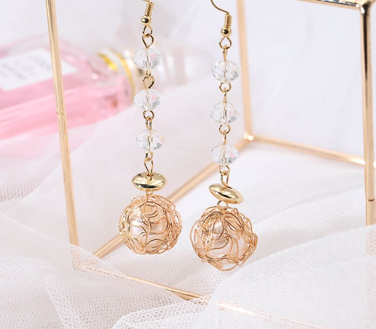 Fashion metal ball temperament personality simple wild ladies earrings