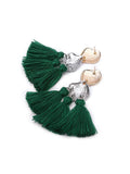 Fan-shaped Alloy Tassel Earrings