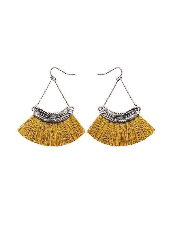Fan-shaped Tassel Earrings