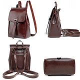 Oil Wax Leather Women's Backpack