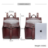 Oil Wax Leather Women's Backpack