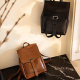 Oil Wax Leather Women's Backpack