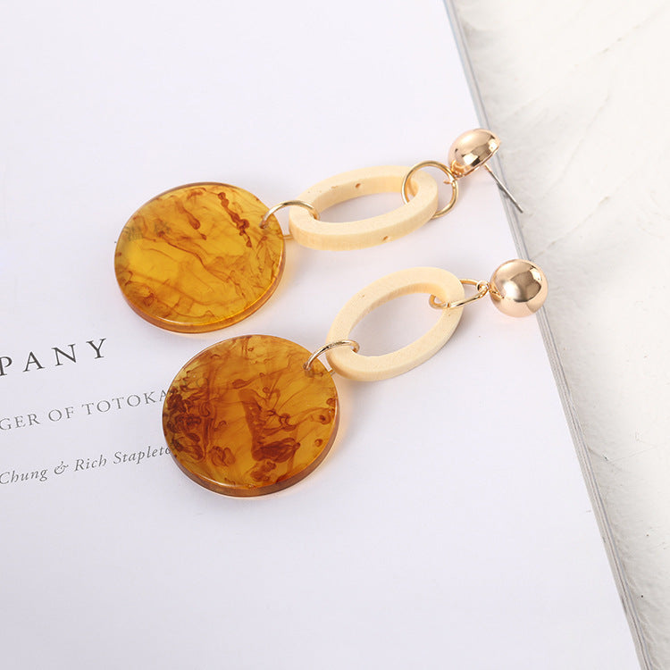 European and American fashion cool wind geometric circle acrylic earrings