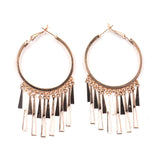 European and American metal tassel long earrings earrings