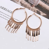 European and American metal tassel long earrings earrings