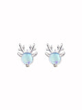Elk Pattern Silver Earrings