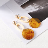 European and American fashion cool wind geometric circle acrylic earrings