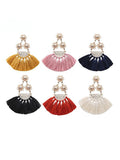 Flower-shaped Tassel Earrings