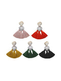 Fan-shaped Alloy Tassel Earrings