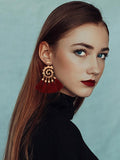 Snail Pattern Tassel Earrings