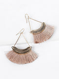 Fan-shaped Tassel Earrings