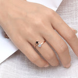 Fashion temperament rose gold five-star ring ring
