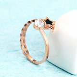Fashion temperament rose gold five-star ring ring