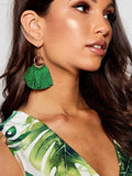Handmade Fan-shaped Tassel Earrings