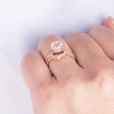 New rose gold inlaid opal ladies ring