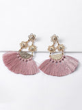 Flower-shaped Tassel Earrings