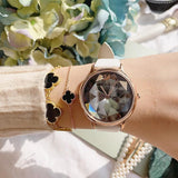 Fashion trend wild casual leather strap ladies watch