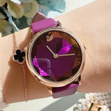 Fashion trend wild casual leather strap ladies watch