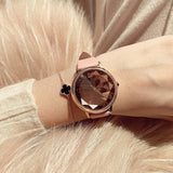 Fashion trend wild casual leather strap ladies watch