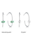 Rough Quartz&Cystal Earrings