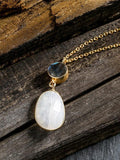 Natural Moonstone Silver Necklace