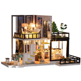 Assemble DIY Doll House With Furniture Dust Cover LED