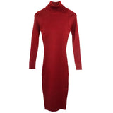 Autumn Winter Women Knitted Dress Turtleneck Sweater Dresses Lady Slim Bodycon Long Sleeve Bottoming Dress Vestidos PP021