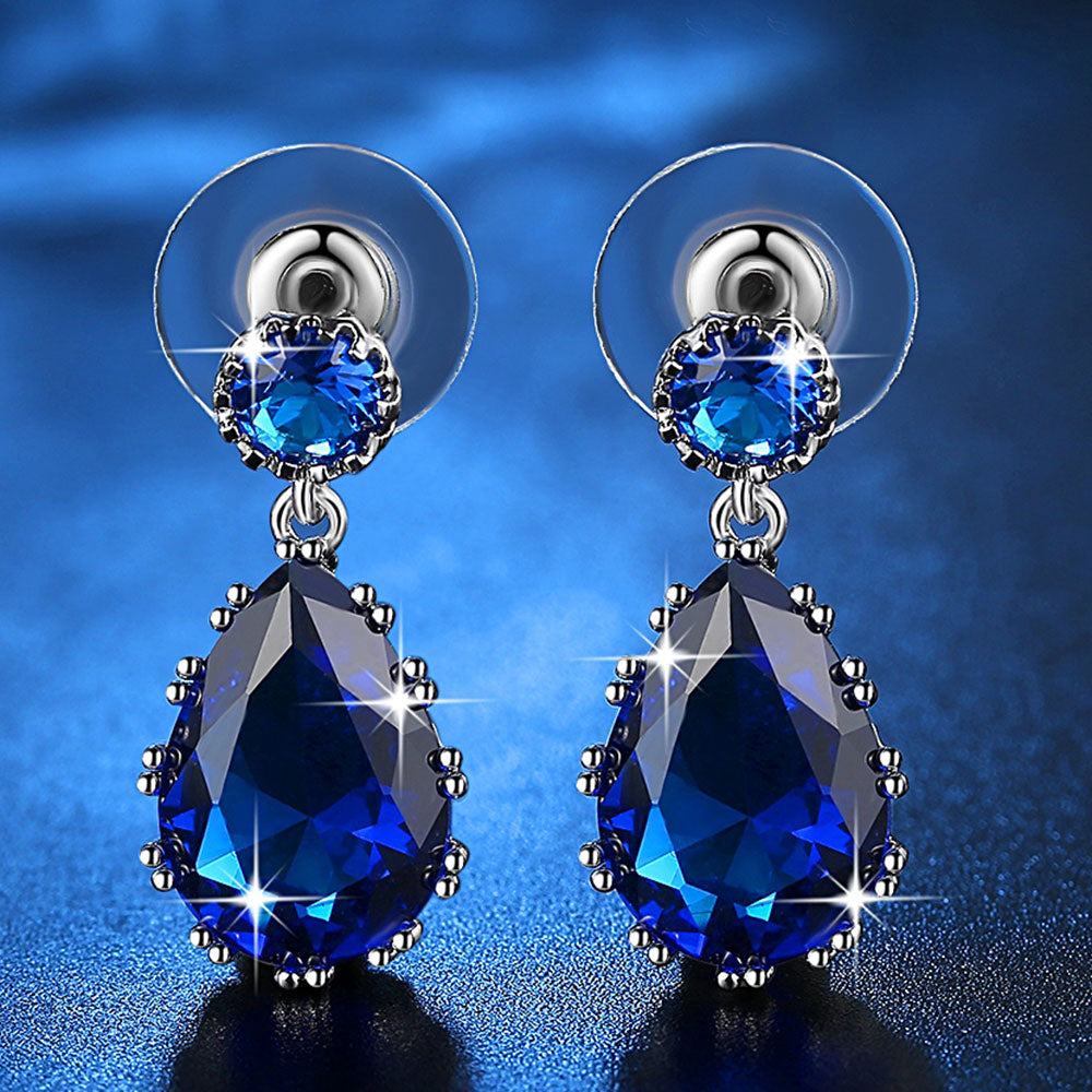 2 Colors Fashion CZ Dangle Earrings for Women Silver Wedding Femme Bijoux Free Shipping