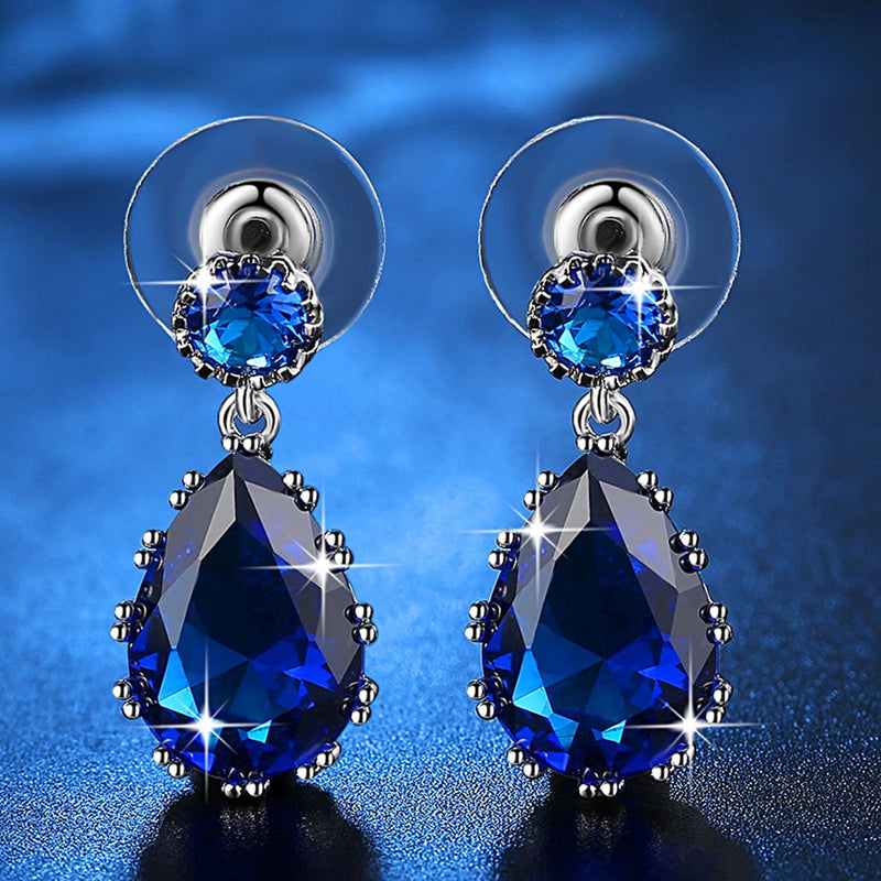 2 Colors Fashion CZ Dangle Earrings for Women Silver Wedding Femme Bijoux Free Shipping