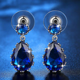 2 Colors Fashion CZ Dangle Earrings for Women Silver Wedding Femme Bijoux Free Shipping