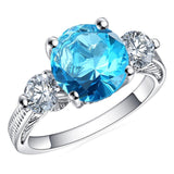 2019 New Fashion 3 Stones Wedding Rings for Women AAA Cubic Zirconia Jewelry Women Accessories