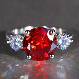 2019 New Fashion 3 Stones Wedding Rings for Women AAA Cubic Zirconia Jewelry Women Accessories