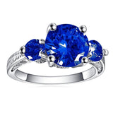 2019 New Fashion 3 Stones Wedding Rings for Women AAA Cubic Zirconia Jewelry Women Accessories