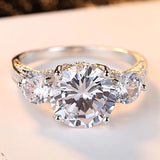 2019 New Fashion 3 Stones Wedding Rings for Women AAA Cubic Zirconia Jewelry Women Accessories
