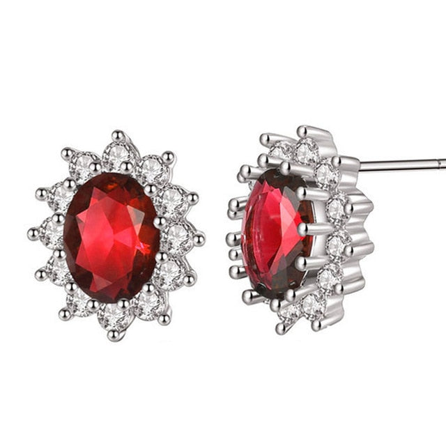 2019 New Fashion AAA Cubic Zirconia Flower Wedding Stud Earrings for Women Silver Color Femme Bijoux Free Shipping
