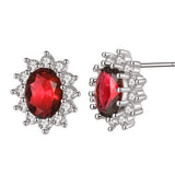 2019 New Fashion AAA Cubic Zirconia Flower Wedding Stud Earrings for Women Silver Color Femme Bijoux Free Shipping