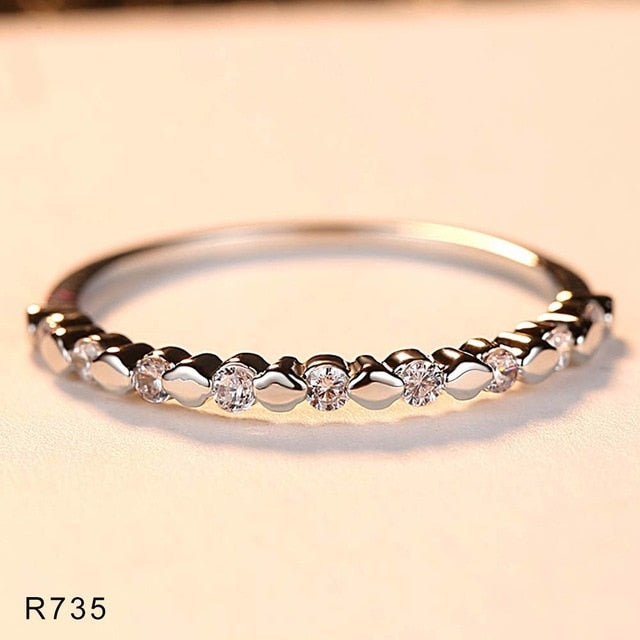 2019 New Fashion Wave Rings for Women Mini Micro Pave AAA Cubic Zirconia Wedding Jewelry Free Shipping