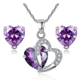 2019 New Heart CZ Jewelry Sets in Rhodium Plated Charm Bijoux Femme Ensemble Free Shipping