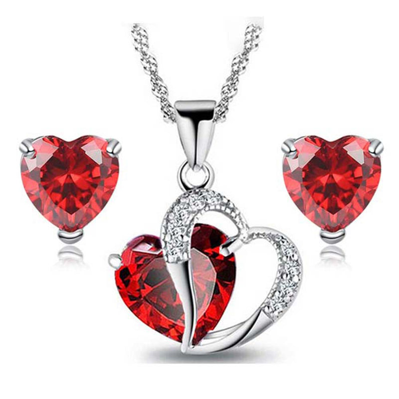 2019 New Heart CZ Jewelry Sets in Rhodium Plated Charm Bijoux Femme Ensemble Free Shipping