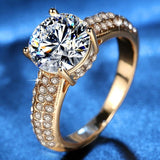 2019 New Arrivals Fashion Full with AAA Zircon Rings for Women White Gold / Yellow Gold Color Wedding Jewelry