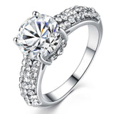 2019 New Arrivals Fashion Full with AAA Zircon Rings for Women White Gold / Yellow Gold Color Wedding Jewelry