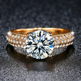 2019 New Arrivals Fashion Full with AAA Zircon Rings for Women White Gold / Yellow Gold Color Wedding Jewelry