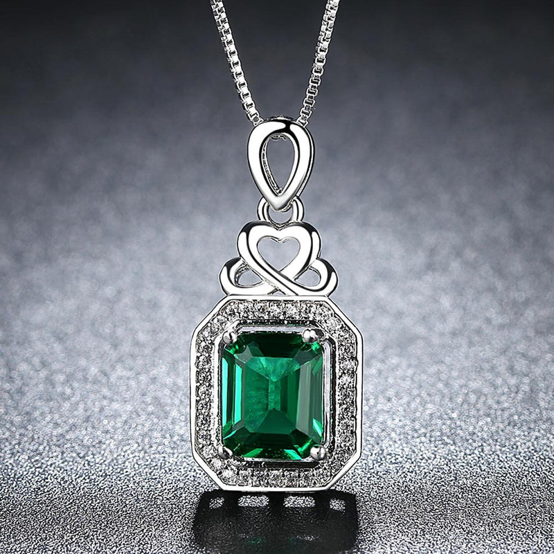 2019 New Arrivals Fashion Green AAA+ Cubic Zirconia Wedding Necklace for Women Exquisite White Gold Color Jewelry
