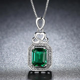 2019 New Arrivals Fashion Green AAA+ Cubic Zirconia Wedding Necklace for Women Exquisite White Gold Color Jewelry