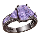 3 Colors Baguet CZ Wedding Jewelry for Women Prong Setting AAA Cubic Zirconia Ring Ladies Gifts