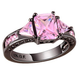 3 Colors Baguet CZ Wedding Jewelry for Women Prong Setting AAA Cubic Zirconia Ring Ladies Gifts