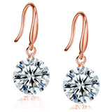 Fashion CZ Earrings for Women in Rhodium Plated AAA Cubic Zirconia Dangle Earrings Ladies Gifts