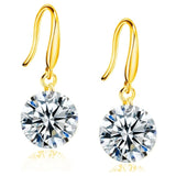 Fashion CZ Earrings for Women in Rhodium Plated AAA Cubic Zirconia Dangle Earrings Ladies Gifts